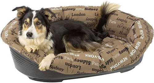 Vista 10 de Ferplast Cojín para cama de perro y gato, 2 fundas de repuesto acolchadas para cama de mascotas, cesta de plástico, algodón suave, lavable, Marrón