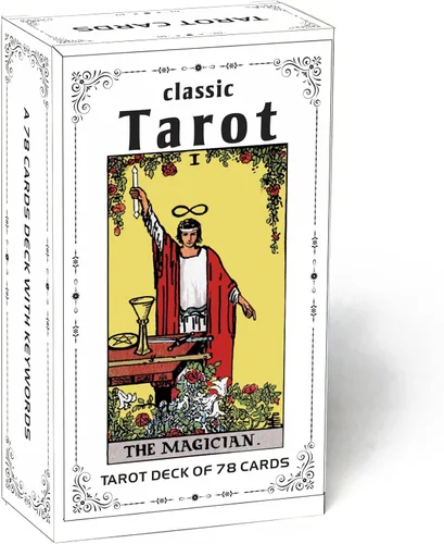 Vista 10 de Tarjetas de tarot clásicas para principiantes con significados, juego de 78 cartas para aprender y adivinar (blanco)