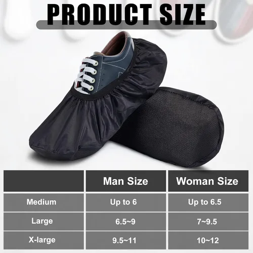Vista 4 de Geyoga 2 Pcs Bowling Shoe Covers Protector Negro