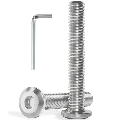 Vista 21 de VGBUY M6-1.0 x 10 mm 100 piezas de tornillos de cabeza plana con casquillo hexagonal, acero inoxidable 304 18-8, rosca completa, llave hexagonal