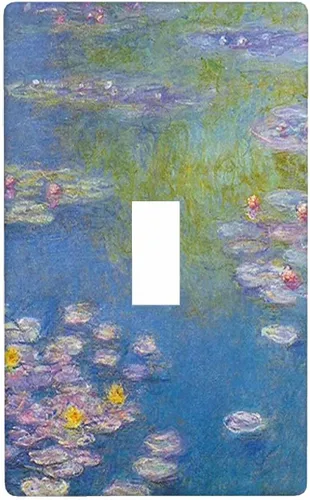 Vista 132 de Moslion Placa de pared basculante de mármol gris y marrón de 1 cuadrilla, arte de granito fluido, onda fluida, salida única, interruptor de luz