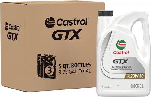 Vista 9 de Castrol GTX 20W-50 Aceite de motor convencional, 1 cuarto de galón, paquete de 6
