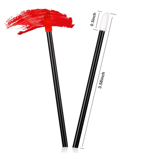 Vista 3 de 300pcs cepillos de labios desechables maquillaje cepillo aplicadores de brillo labial varitas kits de herramientas brillo labial brillo de labios
