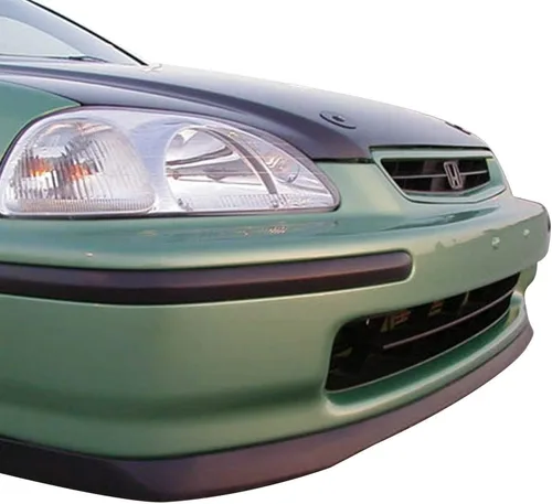 Vista 2 de FREEMOTOR802 Divisor de labio para parachoques delantero, compatible con Honda Civic 1996-1998, estilo JDM SIR, sin pintar, negro, poliuretano, 1