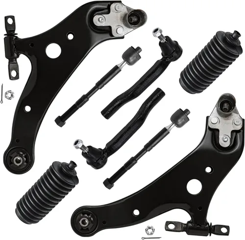 Vista 386 de Detroit Axle - Kit de brazos de control delanteros de 8 piezas para Toyota Sienna 2004-2010, 2 brazos de control inferiores con rótulas, 4 barras