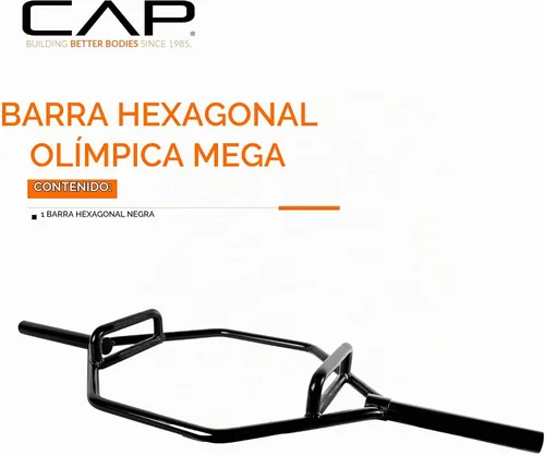 Vista 2 de CAP Barbell - Barra olímpica de trampa Varias opciones de agarre Negro