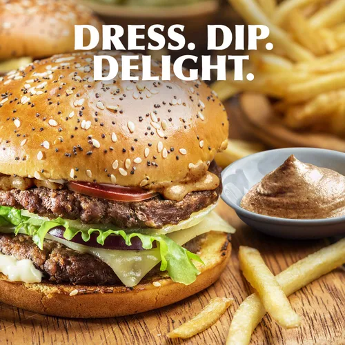 Vista 7 de GULDEN'S Mostaza Dijon Molida en Piedra Botella Exprimible, Apta para Dieta Cetogénica, 12 oz.