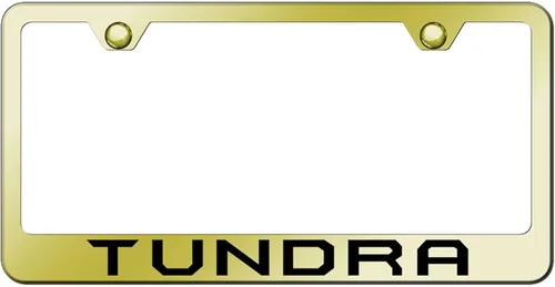 Vista 6 de Au-TOMOTIVE GOLD Marco de matrícula con logotipo grabado con láser para Toyota Tundra (negro)
