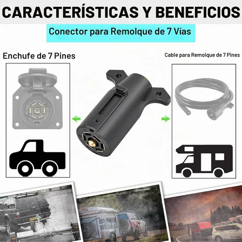 Vista 2 de Enchufe de remolque de 7 vías, conector de hoja de RV para caravana
