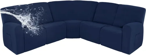 Vista 25 de Easy-Going Funda reclinable 100% impermeable, funda elástica para sofás reclinables, funda de sofá modular extragrande, protector de muebles en Negro