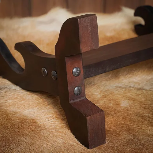 Vista 5 de Lord of Battles Soporte medieval de madera maciza para espada, soporte para espada, exhibición de espada de gladiador, soporte para espada katana