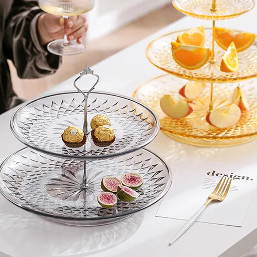 Vista 5 de Alvinlite Soporte plateado para cupcakes, bandeja pequeña de 2 niveles, soporte para pasteles, soporte para cupcakes, soporte de postre, decoración