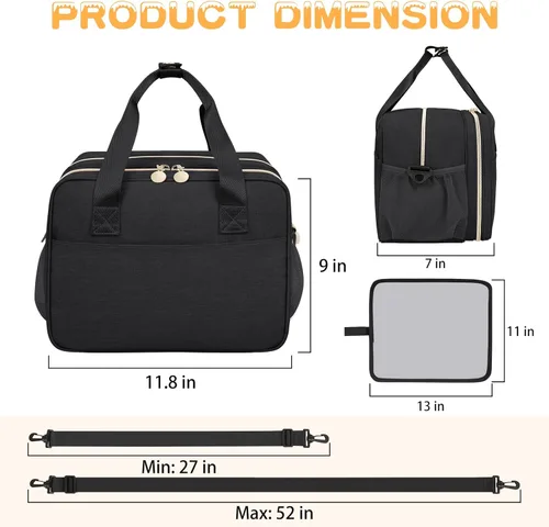 Vista 4 de OCKLILY Bolsa de extracción de leche portátil, bolsas enfriadoras de leche materna con compartimento aislado y alfombrilla impermeable, bolsa