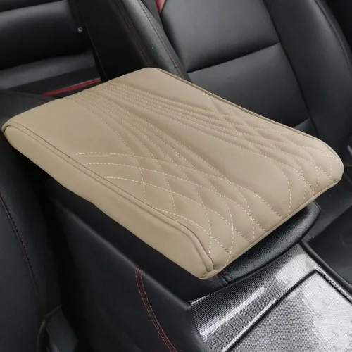 Almohadilla de cuero para reposabrazos de automóvil - Funda impermeable para consola central de automóvil, funda de cuero para reposabrazos de