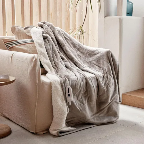 GOTCOZY Manta térmica eléctrica de 50 x 60 pulgadas, manta eléctrica de felpa suave y sedosa con 4 niveles de calefacción y 3 horas de apagado