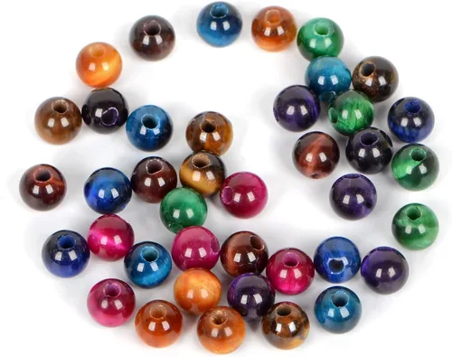 Vista 27 de AD Beads Cuentas de gema natural de 8 mm redondas sueltas con gran agujero de 2,5 mm, 40 piezas (turquesa africana)