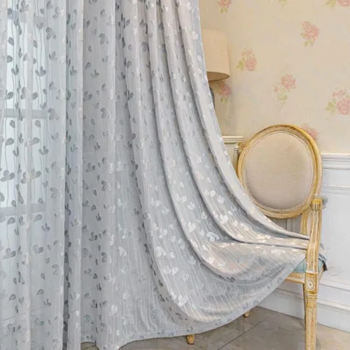 Vista 7 de Juego de 2 paneles de cortinas traslúcidas florales marrones de 63 pulgadas de largo, paneles de cortina de ventana con patrón de trébol para sala
