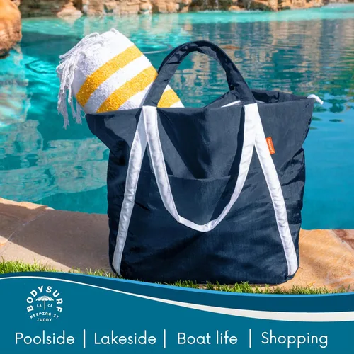 Vista 2 de Bodysurf Packable Beach Bag with Zipper, Travel Beach Bags Waterproof Sandproof, Lightweight Beach Bags, Tote Bag, Pool Bag