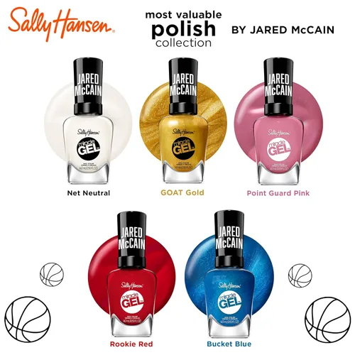Vista 7 de Sally Hansen Miracle Gel™ x Jared McCain, GOAT Gold, Larga duración, fórmula tipo gel, sin necesidad de lámpara UV, esmalte de uñas dorado