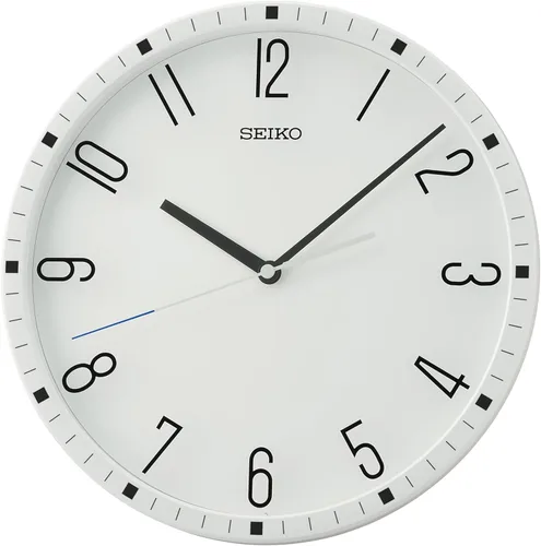 Vista 8 de SEIKO QXA818KRH Reloj de pared con estampado de vidrio sin tictac, negro, 12 pulgadas