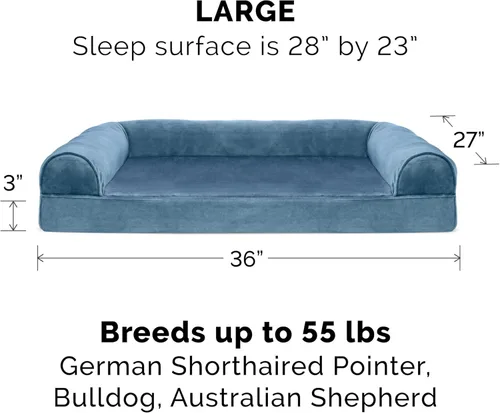 Vista 147 de Furhaven - Cama ortopédica para perros, estilo sofá, acolchada, con funda extraíble y lavable, color gris hierro, tamaño jumbo plus (XXL)