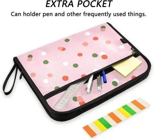 Vista 2 de Confetti File Folders 13 Pockets A4 Letter Size Document Folder with Zipper Closure Expansion File Folder for Librarian Document Storage