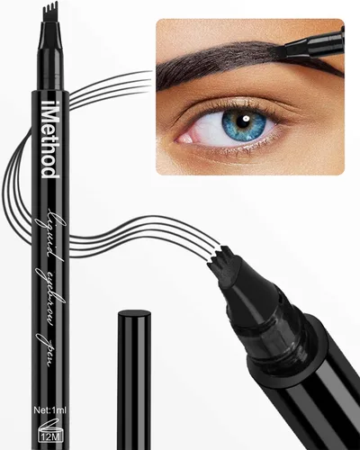 Lápiz de Cejas iMethod - Lápiz de Cejas iMethod con Aplicador de Punta de Micro-Horquilla que Crea Cejas de Aspecto Natural sin Esfuerzo y Dura Todo