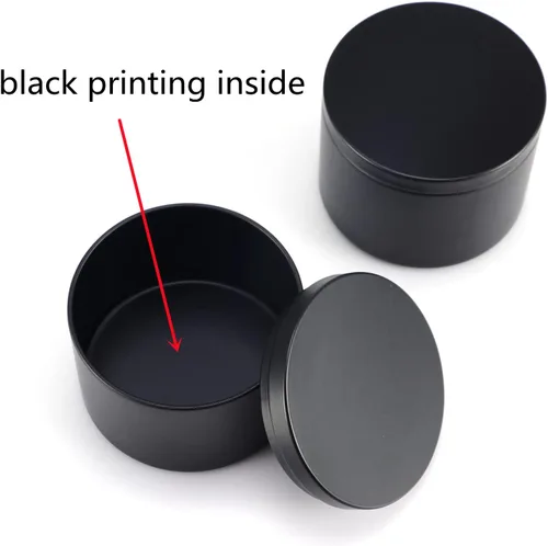 Vista 3 de sonviitins 24 latas de velas negras de 8 onzas, tarros de vela de 8 onzas con tapas, lata de velas para hacer velas, artes y manualidades