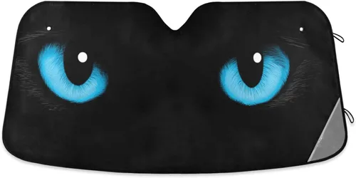 Vista 10 de Boccsty Angry Panda Eyes - Parasol plegable para parabrisas de automóvil, para ventana delantera de camión, bloquea los rayos UV, protector solar