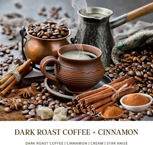 Vista 2 de SENSE ISLAND Vela de otoño perfumada de café tostado oscuro con canela, cera de soja natural de 7 onzas, hasta 50 horas de tiempo de combustión