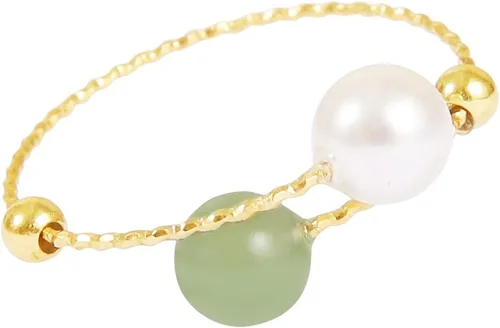 Vista 11 de Anillos abiertos minimalistas ajustables de joyería con cristal y perla para mujer, madre, regalo