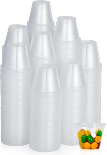 Lilymicky Paquete de 500 tazas desechables para medicina (1oz), tazas de medición de plástico médico para fines médicos, o para mezclar y medir