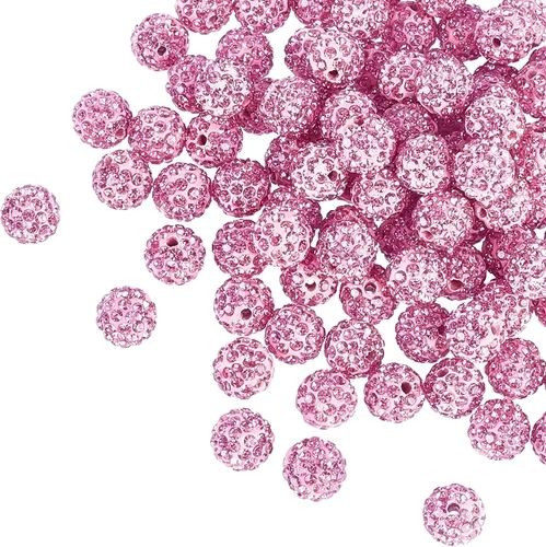 Vista 31 de PH PandaHall - 240 piezas de cuentas de strass en 24 colores, cuentas de cristal de 10 mm, cuentas de bola de discoteca con strass, cuentas