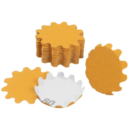 Vista 23 de Disco de lijado ondulado con borde flexible de 1 pulgada de diámetro, grano único, paquete de 25 unidades para lijadoras manuales y lijadoras