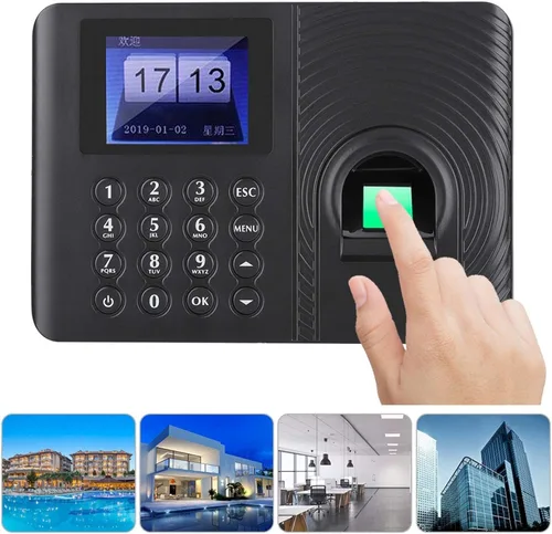 Vista 5 de Hakeeta Máquina de asistencia biométrica de huellas dactilares digitales, pantalla TFT LCD de 2.4 pulgadas, dispositivo de control de acceso