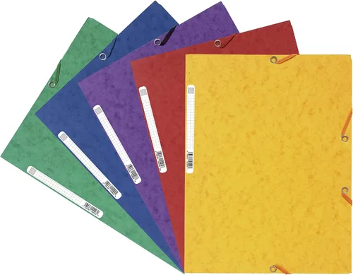 Exacompta - Ref 55515E - Colección Europa - Carpetas Elásticas de 3 Solapas - Apto para Documentos A4, Tarjeta Brillante de 400gsm - Colores