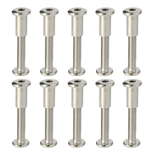 Vista 8 de Poste de tornillo apto para orificios de 5/16 pulgadas (0.315 in) de diámetro, macho M6 x 0.709 in hebilla de cinturón, tornillos de muebles, acero