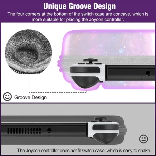 Vista 6 de Funda para Switch compatible con Nintendo Switch OLEDSwitch Console, carcasa rígida protectora portátil, funda de transporte para interruptor