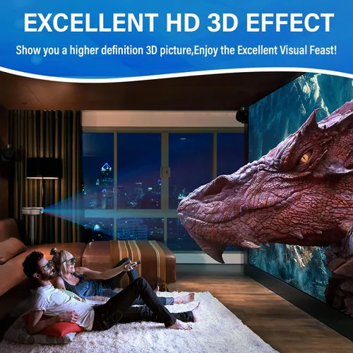 Vista 3 de Gafas 3D, gafas recargables con obturador activo para proyectores DLP-Link 3D Cocar Toumei, paquete de 2