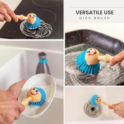 Vista 5 de Vigar Dolls Arandelle - Cepillo para platos con vestido estampado, 9-3/5 pulgadas