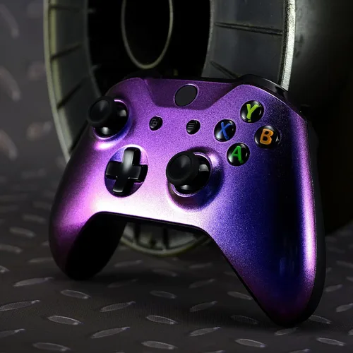 Vista 5 de eXtremeRate Carcasa frontal camaleón púrpura y azul para Xbox One X S Controller Modelo 1708 - Controlador no incluido