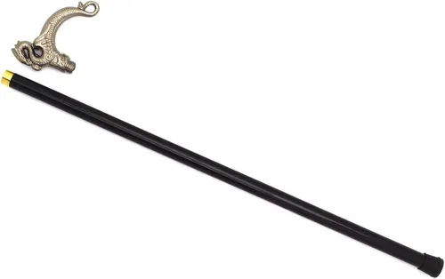 Vista 3 de Snake Eye Tactical Mango de peltre para bastón de caminar de 34.5 pulgadas con pequeño almacenamiento sin hoja