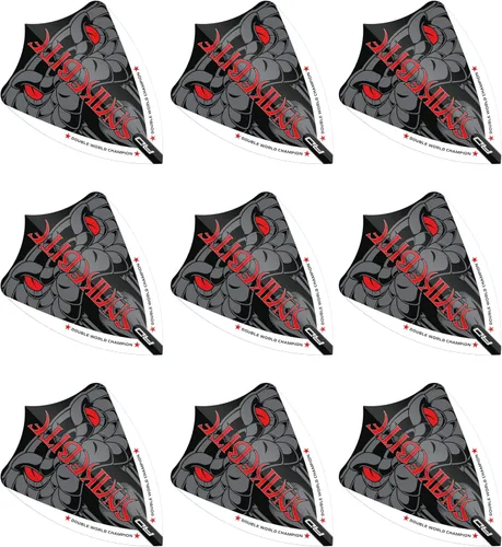 RED DRAGON Peter Wright Snakebite Hardcore Ionic DWC Dart Vuelos - 3 juegos por paquete (9 vuelos de dardos en total)