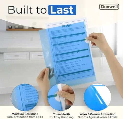Vista 3 de Dunwell Fundas de plástico transparente para carpetas (paquete de 36, colores surtidos) – Fundas de plástico para papel de 8.5 x 11 pulgadas