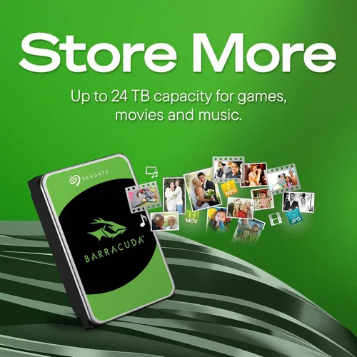 Vista 5 de Seagate BarraCuda - Disco duro interno de 2 TB, SATA de 3.5 pulgadas 6 Gb/s, 7200 RPM, 256 MB caché, embalaje libre de frustración