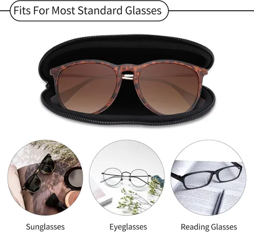 Vista 4 de Hion Gafas de sol suave caso ultra ligero neopreno cremallera gafas caso con clip de cinturón