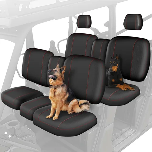 Vista 13 de BORDAN Funda de asiento UTV para Polaris Ranger 500 700 800 2002-2008 (solo asiento delantero), resistente al agua 1680D, protección completa, juego