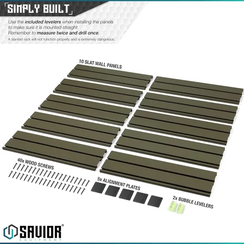 Vista 6 de Savior Equipment Sistema de rack de pared de acero resistente, paneles de pared de acero resistente, almacenamiento de montaje en pared, 5 o 10 Gris