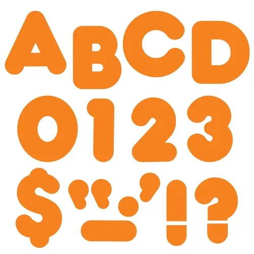 Trend Orange 4" Casual Uppercase Ready Letters, Bulletin Board Decor, 4-Inch, 72 Pieces