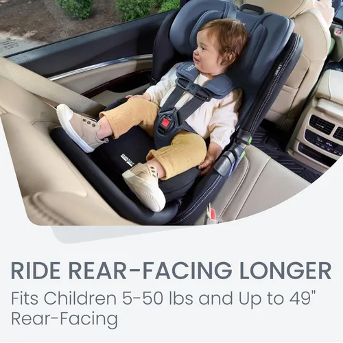 Vista 10 de Britax Poplar S - Asiento convertible para coche, 2 en 1 con diseño delgado de 17 pulgadas, tecnología ClickTight, Onyx Ártico